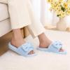 image:imageNineCiFun Cute Womens Bow Slippers with Memory Foam Cozy Soft OpenToe Slipper NonSlip for Indoor and Outdoor Plush Coral Fleece House ShoesBlue