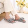 image:imageNineCiFun Cute Womens Bow Slippers with Memory Foam Cozy Soft OpenToe Slipper NonSlip for Indoor and Outdoor Plush Coral Fleece House ShoesGrey