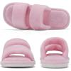 image:imageNineCiFun House Slippers for Women Double Band Open Toe Slides with Lightweight Breathable Memory Foam and Soft Coral Fleece NonSlip Indoor Home ShoesPink
