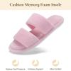 image:imageNineCiFun House Slippers for Women Double Band Open Toe Slides with Lightweight Breathable Memory Foam and Soft Coral Fleece NonSlip Indoor Home ShoesPink