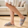 image:imageNineCiFun House Slippers for Women Double Band Open Toe Slides with Lightweight Breathable Memory Foam and Soft Coral Fleece NonSlip Indoor Home ShoesGrey