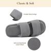 image:imageNineCiFun House Slippers for Women Double Band Open Toe Slides with Lightweight Breathable Memory Foam and Soft Coral Fleece NonSlip Indoor Home ShoesGrey