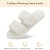 image:imageNineCiFun House Slippers for Women Double Band Open Toe Slides with Lightweight Breathable Memory Foam and Soft Coral Fleece NonSlip Indoor Home ShoesWhite
