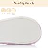 image:imageNineCiFun House Slippers for Women Double Band Open Toe Slides with Lightweight Breathable Memory Foam and Soft Coral Fleece NonSlip Indoor Home ShoesPink