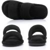 image:imageNineCiFun House Slippers for Women Double Band Open Toe Slides with Lightweight Breathable Memory Foam and Soft Coral Fleece NonSlip Indoor Home ShoesBlack
