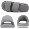 image:imageNineCiFun House Slippers for Women Double Band Open Toe Slides with Lightweight Breathable Memory Foam and Soft Coral Fleece NonSlip Indoor Home ShoesGrey