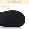 image:imageNineCiFun House Slippers for Women Double Band Open Toe Slides with Lightweight Breathable Memory Foam and Soft Coral Fleece NonSlip Indoor Home ShoesBlack