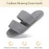 image:imageNineCiFun House Slippers for Women Double Band Open Toe Slides with Lightweight Breathable Memory Foam and Soft Coral Fleece NonSlip Indoor Home ShoesGrey