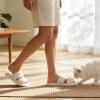 image:imageNineCiFun House Slippers for Women Double Band Open Toe Slides with Lightweight Breathable Memory Foam and Soft Coral Fleece NonSlip Indoor Home ShoesWhite