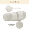 image:imageNineCiFun House Slippers for Women Double Band Open Toe Slides with Lightweight Breathable Memory Foam and Soft Coral Fleece NonSlip Indoor Home ShoesWhite