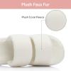 image:imageNineCiFun Open Toe Slippers for Women Plush Fuzzy House Slippers with Memory Foam NonSlip Indoor Outdoor Slides DoubleStrap Cozy Comfort ShoesBeige