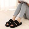 image:imageNineCiFun Open Toe Slippers for Women Plush Fuzzy House Slippers with Memory Foam NonSlip Indoor Outdoor Slides DoubleStrap Cozy Comfort ShoesBlack