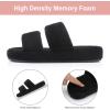 image:imageNineCiFun Open Toe Slippers for Women Plush Fuzzy House Slippers with Memory Foam NonSlip Indoor Outdoor Slides DoubleStrap Cozy Comfort ShoesBlack