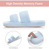 image:imageNineCiFun Open Toe Slippers for Women Plush Fuzzy House Slippers with Memory Foam NonSlip Indoor Outdoor Slides DoubleStrap Cozy Comfort ShoesBlue
