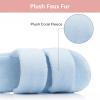image:imageNineCiFun Open Toe Slippers for Women Plush Fuzzy House Slippers with Memory Foam NonSlip Indoor Outdoor Slides DoubleStrap Cozy Comfort ShoesBlue