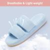 image:imageNineCiFun Open Toe Slippers for Women Plush Fuzzy House Slippers with Memory Foam NonSlip Indoor Outdoor Slides DoubleStrap Cozy Comfort ShoesBlue