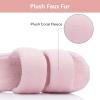 image:imageNineCiFun Open Toe Slippers for Women Plush Fuzzy House Slippers with Memory Foam NonSlip Indoor Outdoor Slides DoubleStrap Cozy Comfort ShoesPink