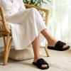 image:imageNineCiFun Slippers for Women Summer Open Toe  Breathable Slip On House Slippers with Memory Foam NonSlip Comfy Indoor SlidesBlack