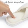 image:imageNineCiFun Womens Cross Band Open Toe Slippers with Memory Foam Comfort Cotton Slipper Indoor Outdoor NonSlip Cozy House Slides for WomanBeige