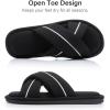 image:imageNineCiFun Womens Cross Band Open Toe Slippers with Memory Foam Comfort Cotton Slipper Indoor Outdoor NonSlip Cozy House Slides for WomanBlack