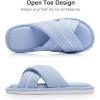 image:imageNineCiFun Womens Cross Band Open Toe Slippers with Memory Foam Comfort Cotton Slipper Indoor Outdoor NonSlip Cozy House Slides for WomanBlue