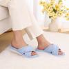 image:imageNineCiFun Womens Cross Band Open Toe Slippers with Memory Foam Comfort Cotton Slipper Indoor Outdoor NonSlip Cozy House Slides for WomanBlue