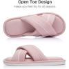 image:imageNineCiFun Womens Cross Band Open Toe Slippers with Memory Foam Comfort Cotton Slipper Indoor Outdoor NonSlip Cozy House Slides for WomanPink