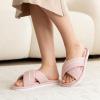 image:imageNineCiFun Womens Cross Band Open Toe Slippers with Memory Foam Comfort Cotton Slipper Indoor Outdoor NonSlip Cozy House Slides for WomanPink