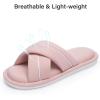 image:imageNineCiFun Womens Cross Band Open Toe Slippers with Memory Foam Comfort Cotton Slipper Indoor Outdoor NonSlip Cozy House Slides for WomanPink