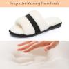 image:imageNineCiFun Womens Fuzzy Opentoe Slippers Memory Foam Indoor House Slides Ladies Home Shoes for SummerBlack