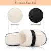 image:imageNineCiFun Womens Fuzzy Opentoe Slippers Memory Foam Indoor House Slides Ladies Home Shoes for SummerBlack