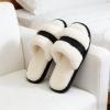 image:imageNineCiFun Womens Fuzzy Opentoe Slippers Memory Foam Indoor House Slides Ladies Home Shoes for SummerBlack