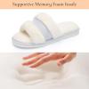image:imageNineCiFun Womens Fuzzy Opentoe Slippers Memory Foam Indoor House Slides Ladies Home Shoes for SummerBlue