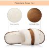 image:imageNineCiFun Womens Fuzzy Opentoe Slippers Memory Foam Indoor House Slides Ladies Home Shoes for SummerCamel
