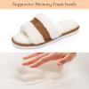 image:imageNineCiFun Womens Fuzzy Opentoe Slippers Memory Foam Indoor House Slides Ladies Home Shoes for SummerCamel