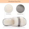 image:imageNineCiFun Womens Fuzzy Opentoe Slippers Memory Foam Indoor House Slides Ladies Home Shoes for SummerGrey