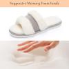 image:imageNineCiFun Womens Fuzzy Opentoe Slippers Memory Foam Indoor House Slides Ladies Home Shoes for SummerGrey