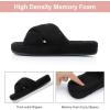 image:imageNineCiFun Womens Fuzzy Slippers with Memory Foam Cross Band Open Toe House Slippers  Cozy Plush Indoor Outdoor Slides NonSlip Comfort for Women Mom Her LadiesBlack