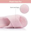 image:imageNineCiFun Womens Fuzzy Slippers with Memory Foam Cross Band Open Toe House Slippers  Cozy Plush Indoor Outdoor Slides NonSlip Comfort for Women Mom Her LadiesPink
