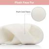 image:imageNineCiFun Womens Fuzzy Slippers with Memory Foam Cross Band Open Toe House Slippers  Cozy Plush Indoor Outdoor Slides NonSlip Comfort for Women Mom Her LadiesBeige