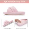image:imageNineCiFun Womens Fuzzy Slippers with Memory Foam Cross Band Open Toe House Slippers  Cozy Plush Indoor Outdoor Slides NonSlip Comfort for Women Mom Her LadiesPink