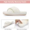 image:imageNineCiFun Womens Fuzzy Slippers with Memory Foam Cross Band Open Toe House Slippers  Cozy Plush Indoor Outdoor Slides NonSlip Comfort for Women Mom Her LadiesBeige