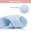 image:imageNineCiFun Womens Fuzzy Slippers with Memory Foam Cross Band Open Toe House Slippers  Cozy Plush Indoor Outdoor Slides NonSlip Comfort for Women Mom Her LadiesBlue