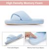 image:imageNineCiFun Womens Fuzzy Slippers with Memory Foam Cross Band Open Toe House Slippers  Cozy Plush Indoor Outdoor Slides NonSlip Comfort for Women Mom Her LadiesBlue