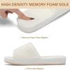 image:imageNineCiFun Womens Open Toe House Slippers  Memory Foam Slippers with Plush Faux Fur NonSlip Lightweight Indoor Outdoor Slides SlipOn StyleBeige