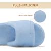 image:imageNineCiFun Womens Open Toe House Slippers  Memory Foam Slippers with Plush Faux Fur NonSlip Lightweight Indoor Outdoor Slides SlipOn StyleBlue