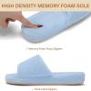 image:imageNineCiFun Womens Open Toe House Slippers  Memory Foam Slippers with Plush Faux Fur NonSlip Lightweight Indoor Outdoor Slides SlipOn StyleBlue