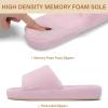 image:imageNineCiFun Womens Open Toe House Slippers  Memory Foam Slippers with Plush Faux Fur NonSlip Lightweight Indoor Outdoor Slides SlipOn StylePink