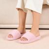 image:imageNineCiFun Womens Open Toe House Slippers  Memory Foam Slippers with Plush Faux Fur NonSlip Lightweight Indoor Outdoor Slides SlipOn StylePink