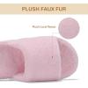 image:imageNineCiFun Womens Open Toe House Slippers  Memory Foam Slippers with Plush Faux Fur NonSlip Lightweight Indoor Outdoor Slides SlipOn StylePink